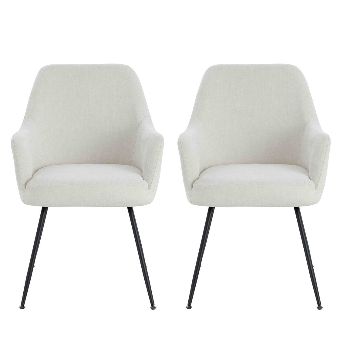 Chichester Set of 2 Textured Fabric Dining Chairs with Arms