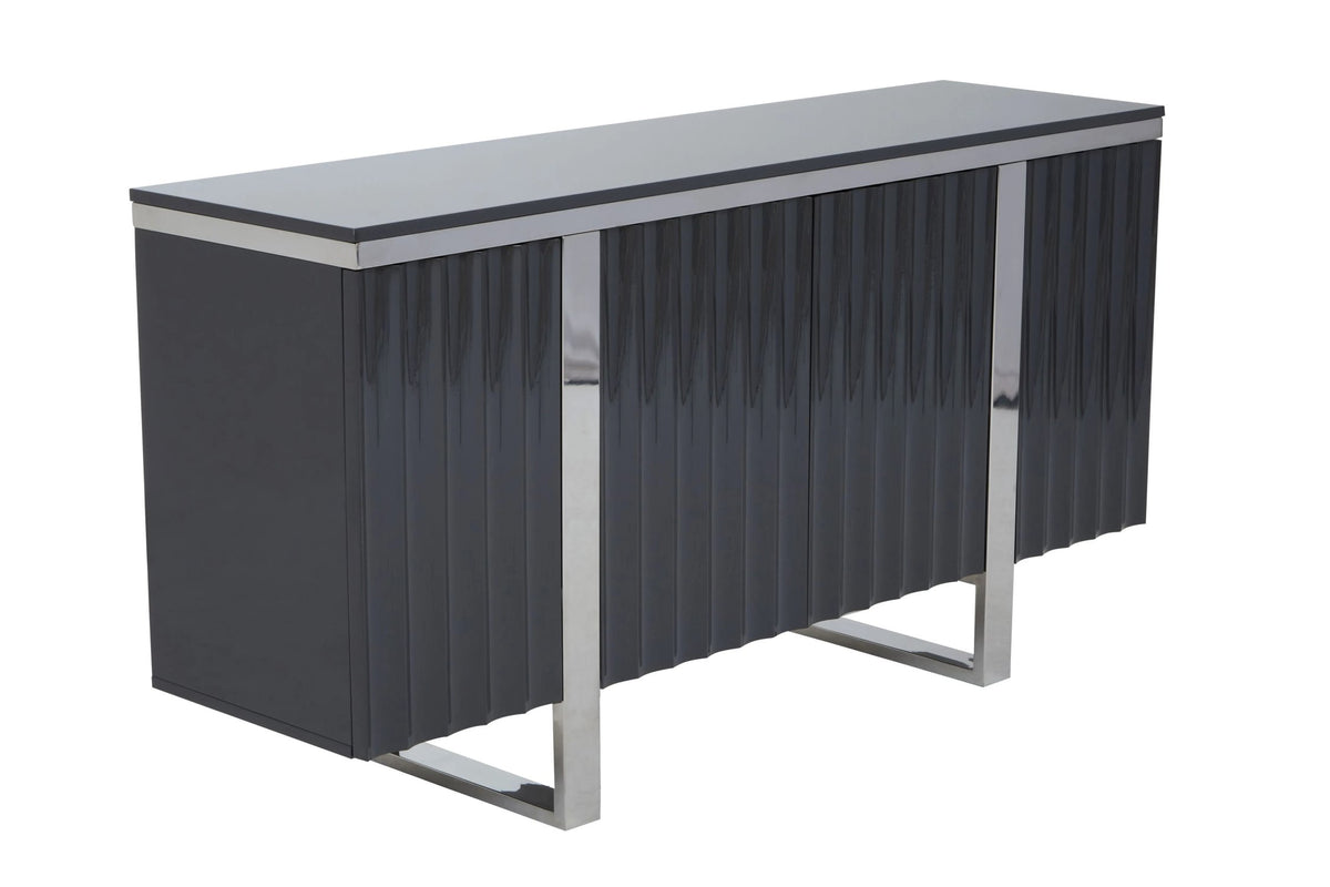 Sandringham Four Door Grey Gloss Finish Sideboard