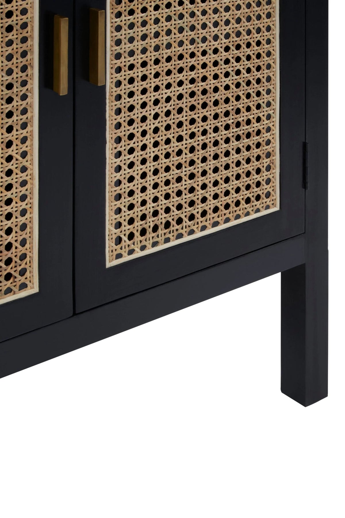 Hudson Black Sideboard with Two Rattan Doors