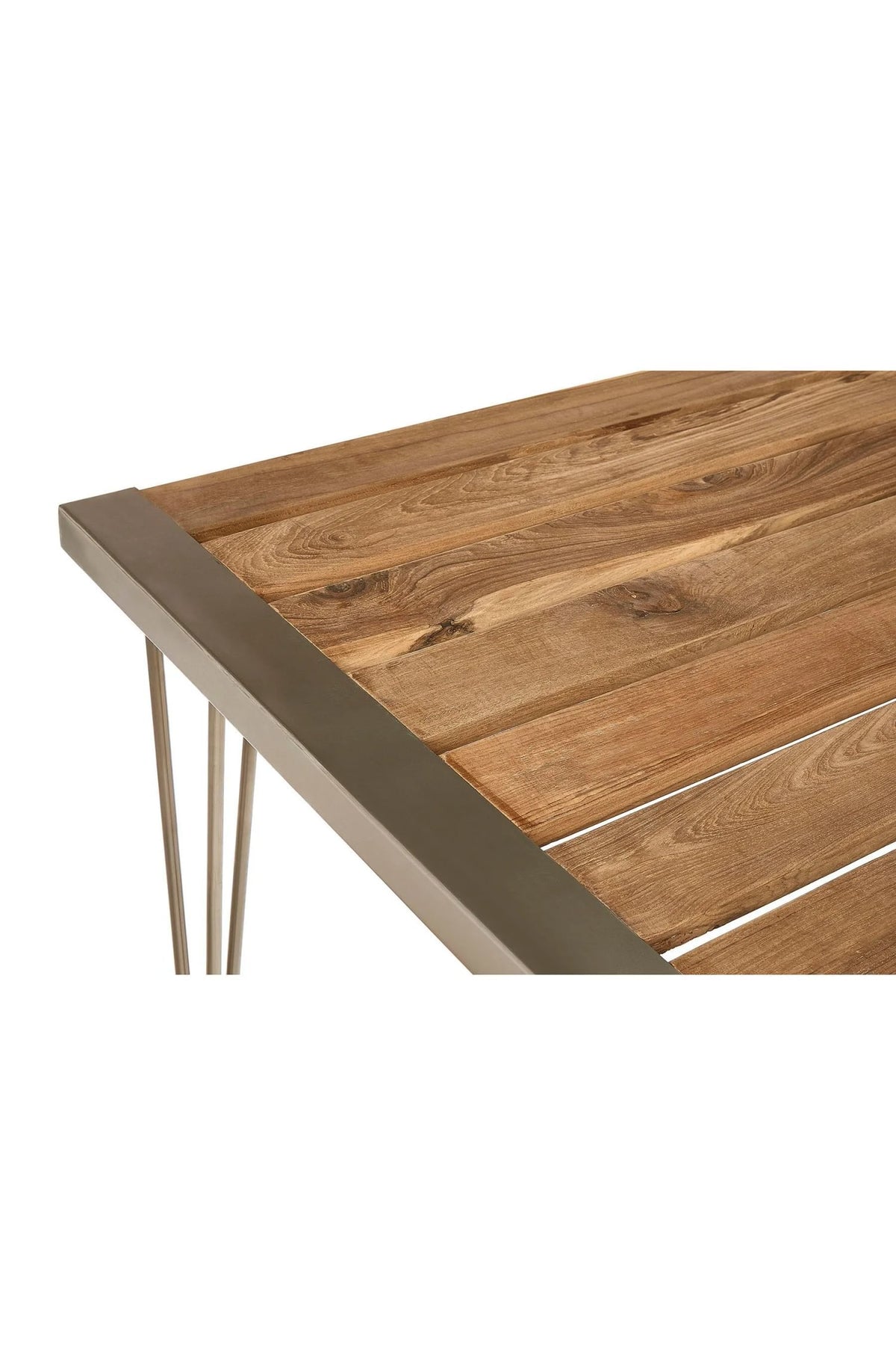 Bath Slatted Teak Wood Dining Table