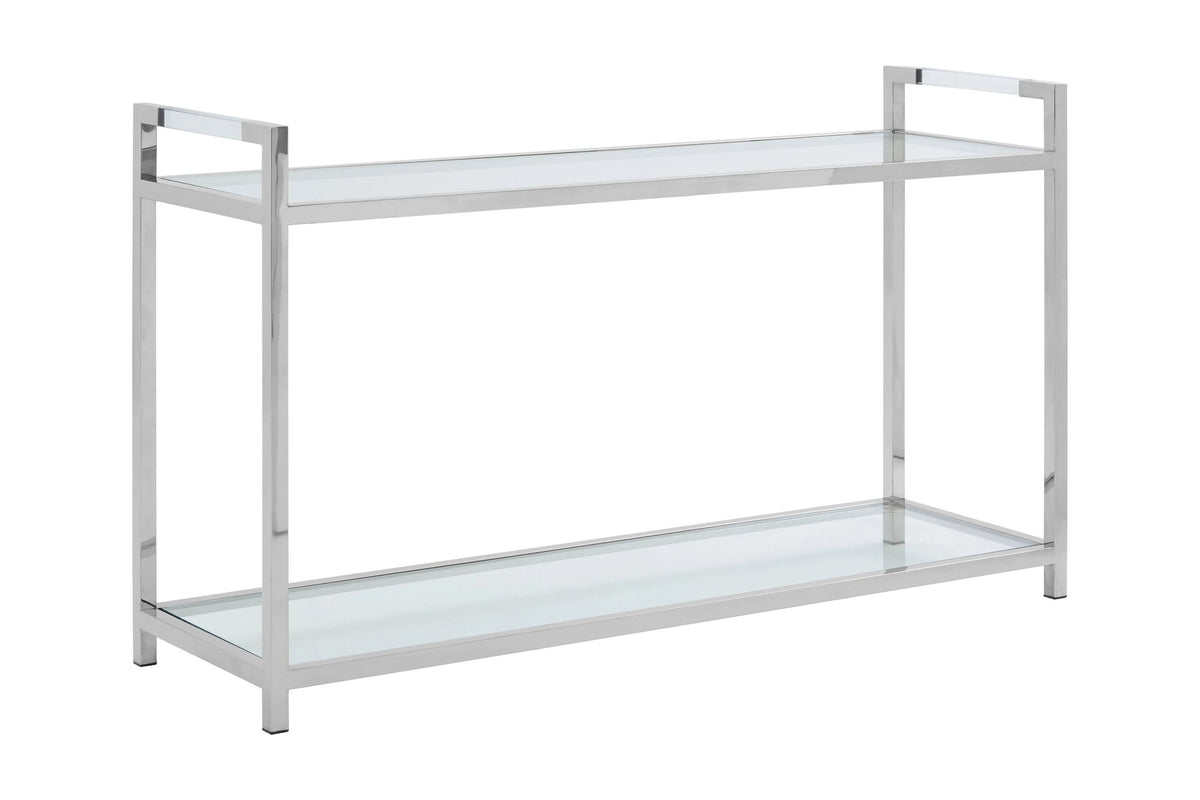 Valencia Stainless Steel Console Table with Glass Top