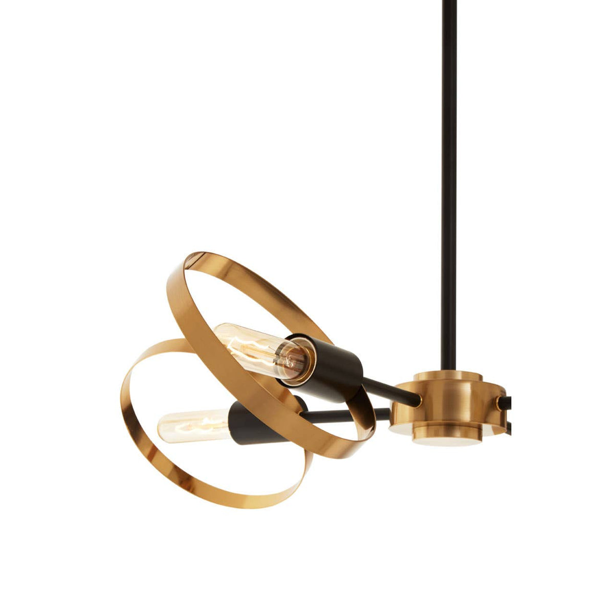 Worthing Brass Finish 4 Bulb Ring Pendant Light