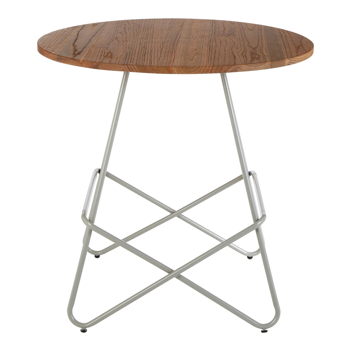 Madison Metal and Elm Wood Round Dining Table #colour_grey