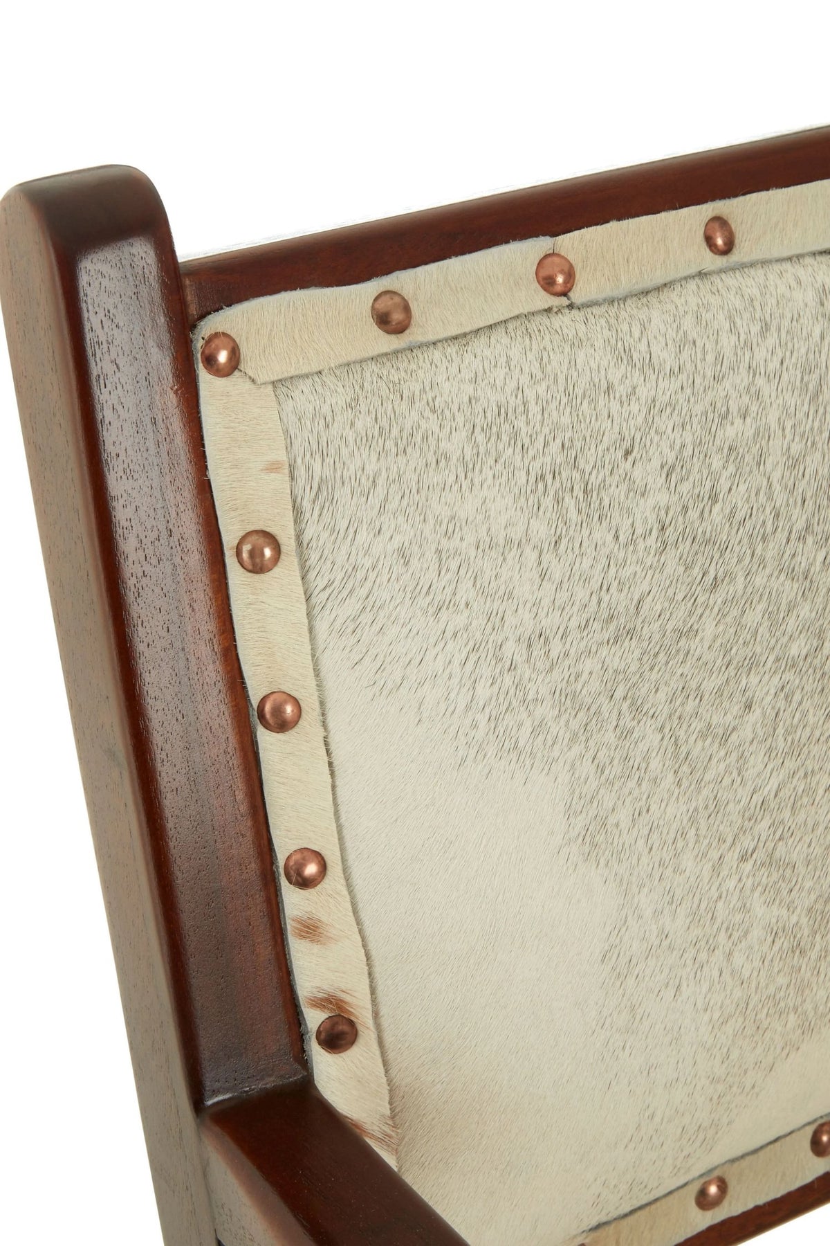 Seville Natural Hair On Leather and Teak Wood Dining Chair