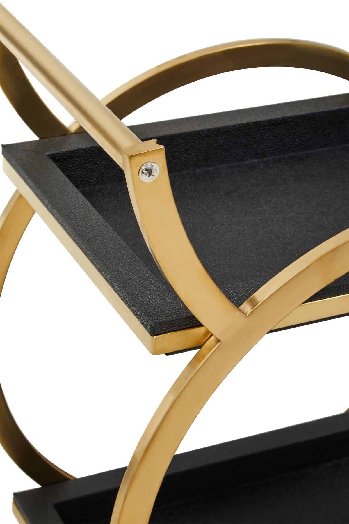Laguna Gold and Black Shagreen Effect Two Tier Serving Trolley