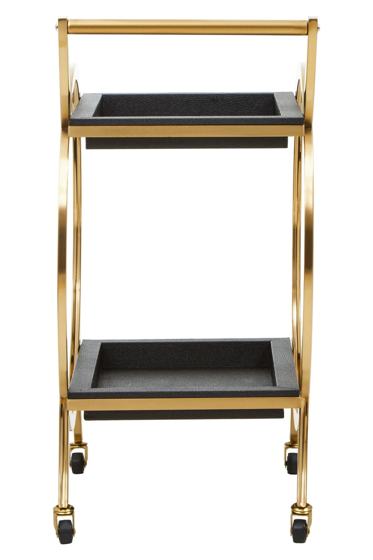 Laguna Gold and Black Shagreen Effect Two Tier Serving Trolley