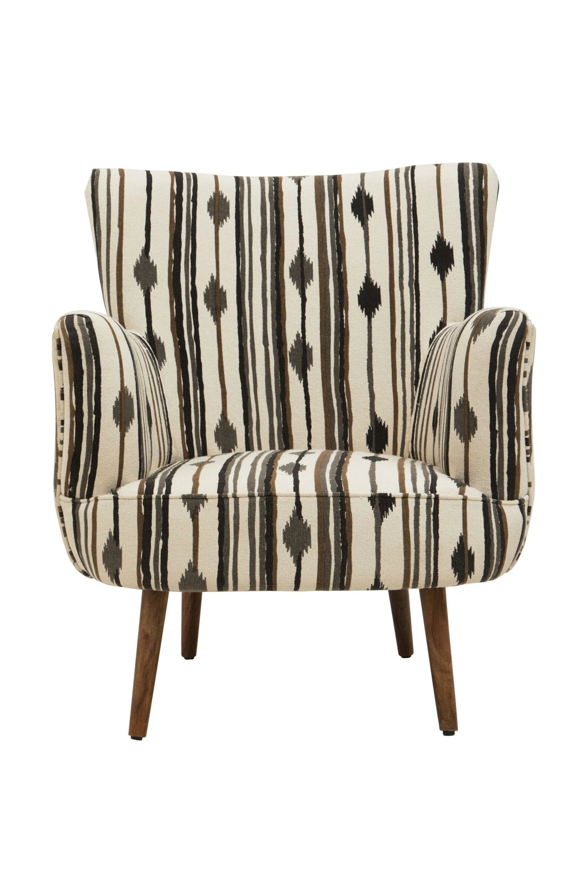 Granada Black and White Chair with Flared Arms
