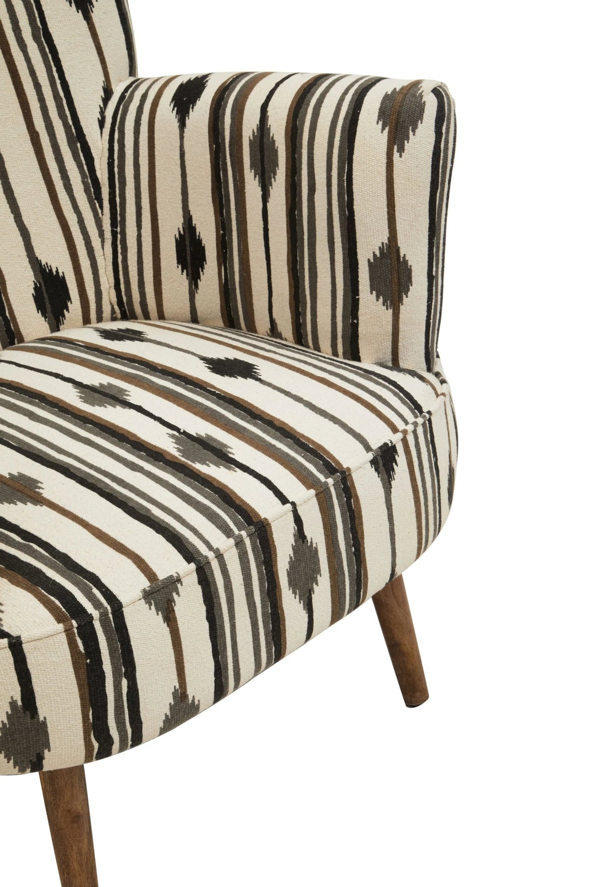 Granada Black and White Chair with Flared Arms