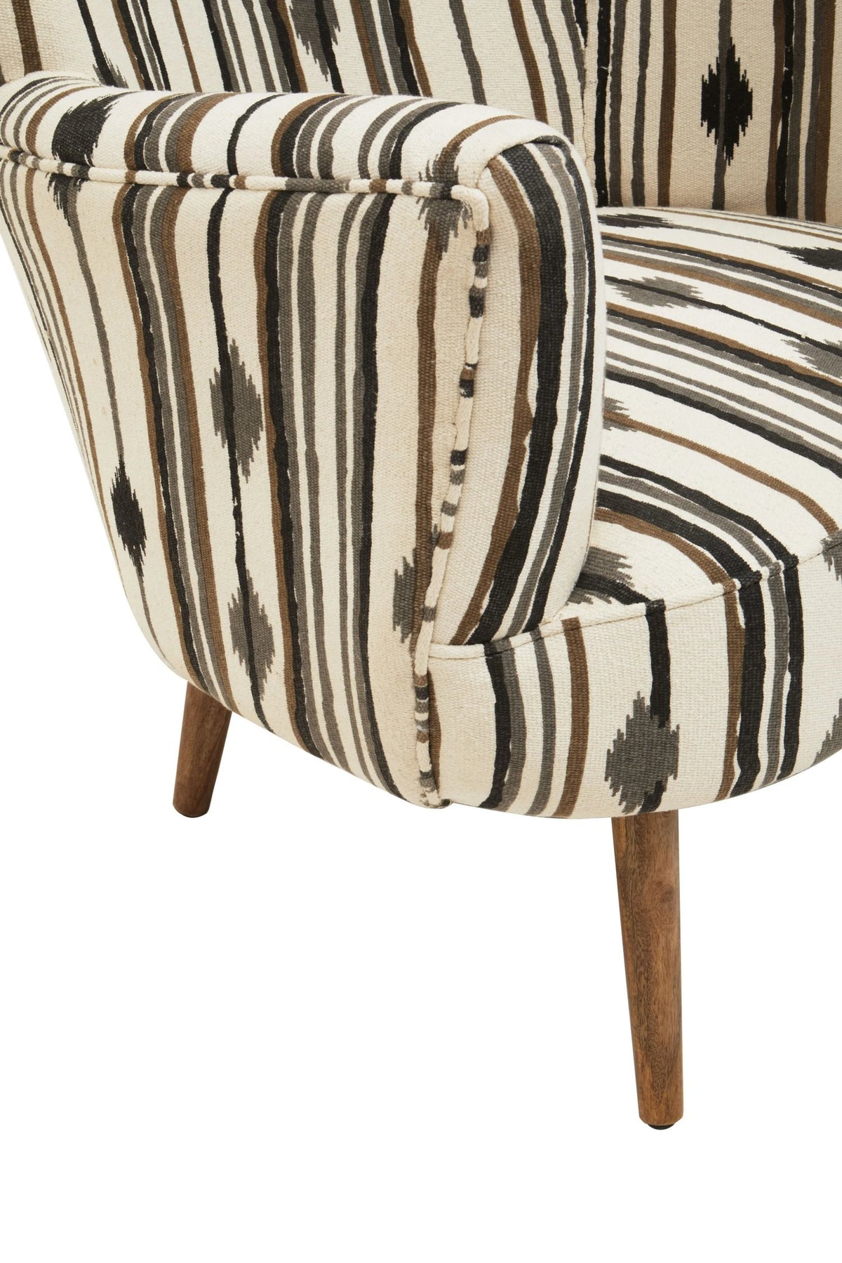 Granada Black and White Chair with Flared Arms