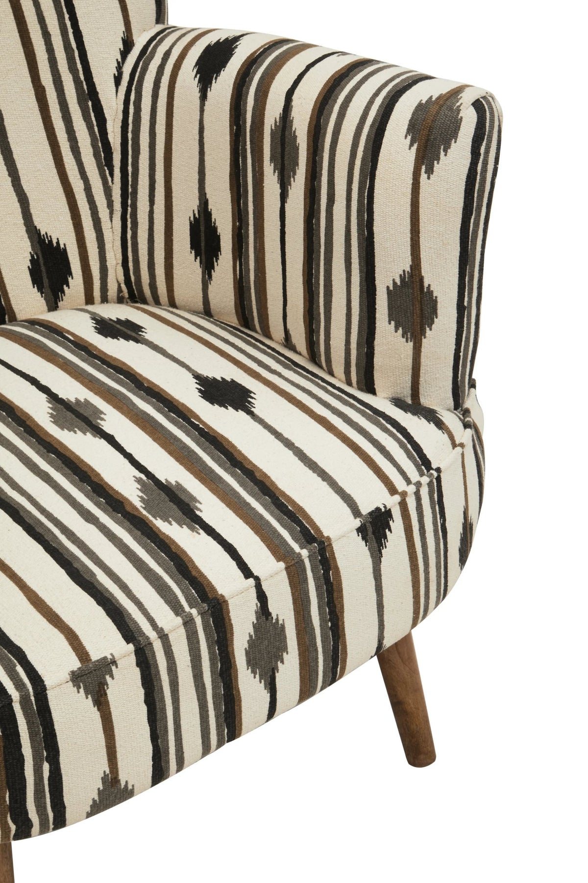 Granada Black and White Chair with Flared Arms