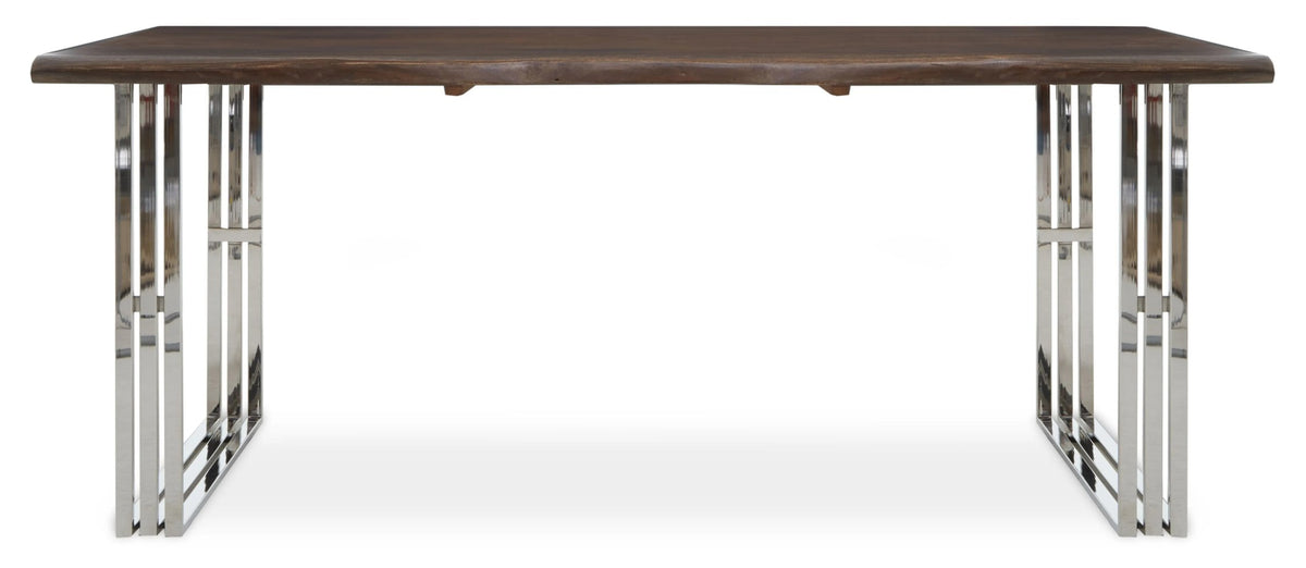 Granada Acacia Wood and Silver Legs Dining Table