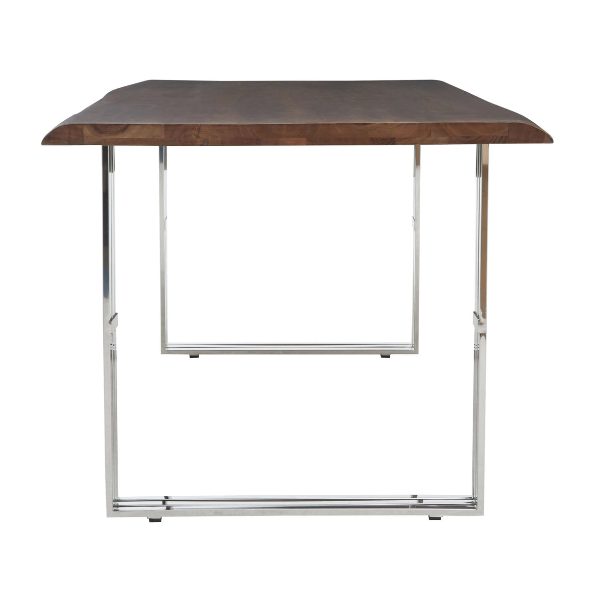 Granada Acacia Wood and Silver Legs Dining Table