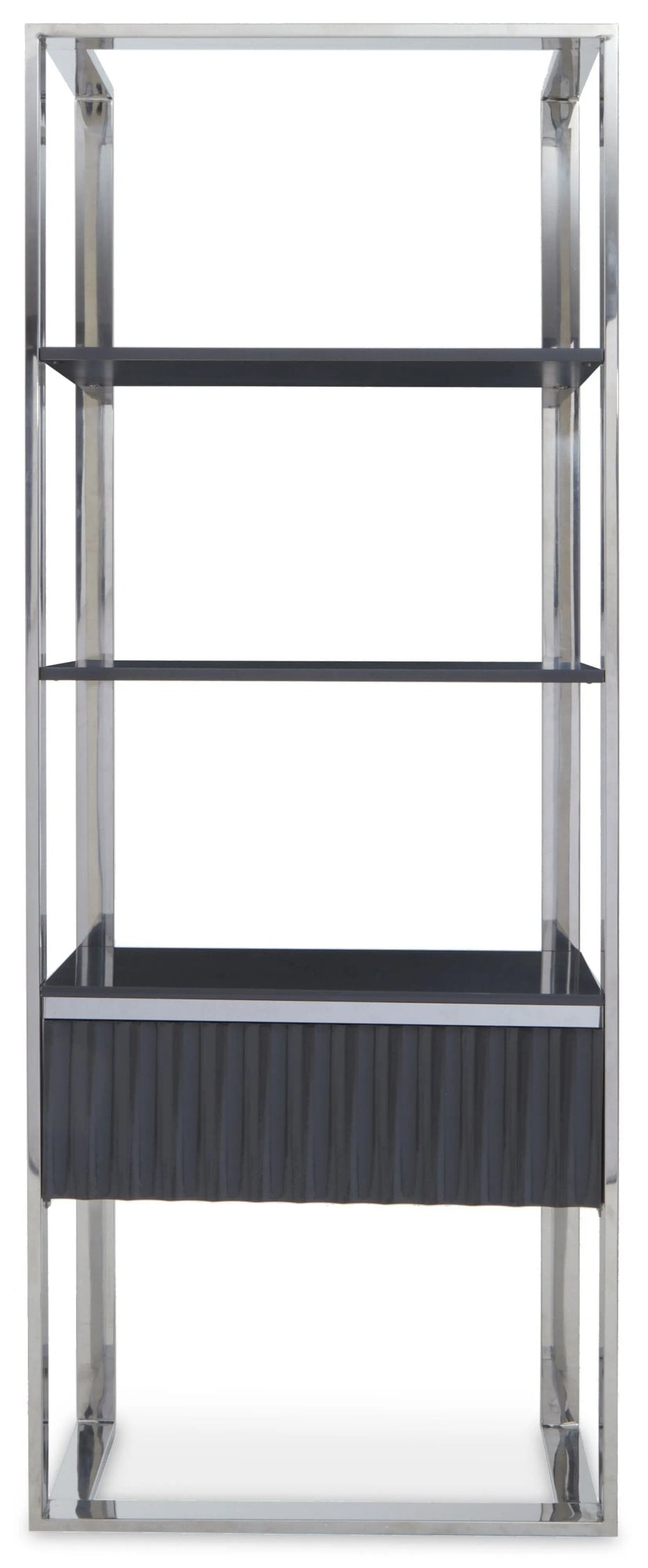Sandringham Grey and Stainless Steel Shelf Unit