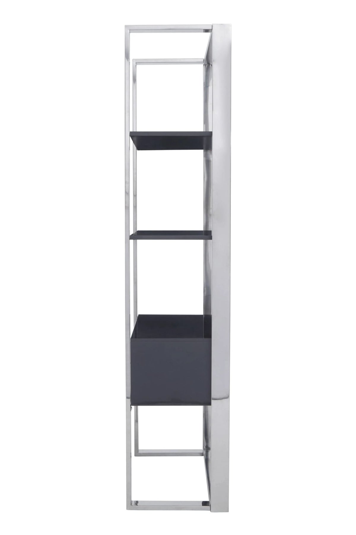 Sandringham Grey and Stainless Steel Shelf Unit
