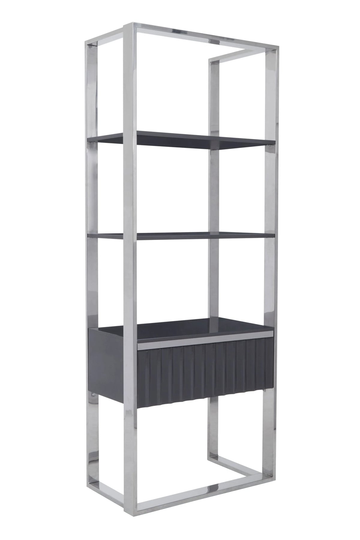 Sandringham Grey and Stainless Steel Shelf Unit
