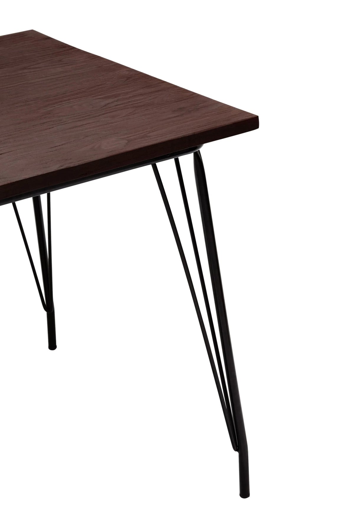 Madison Metal and Elm Wood Square Dining Table