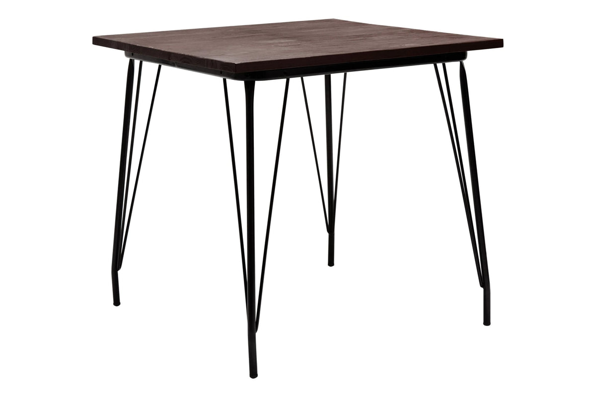 Madison Metal and Elm Wood Square Dining Table