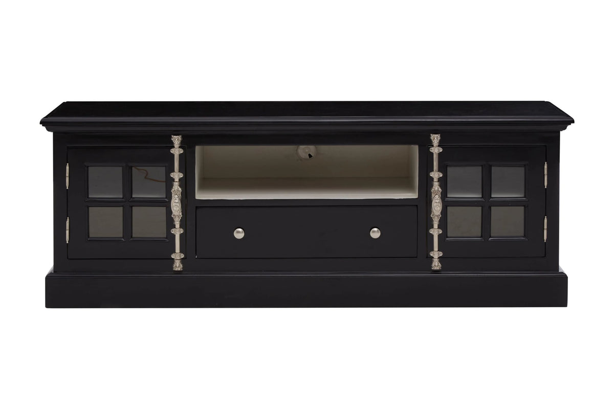 Durness Black Wooden Media Unit