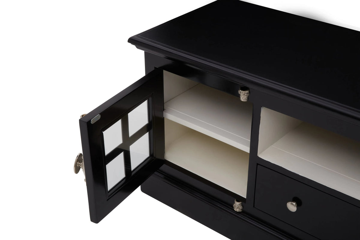 Durness Black Wooden Media Unit
