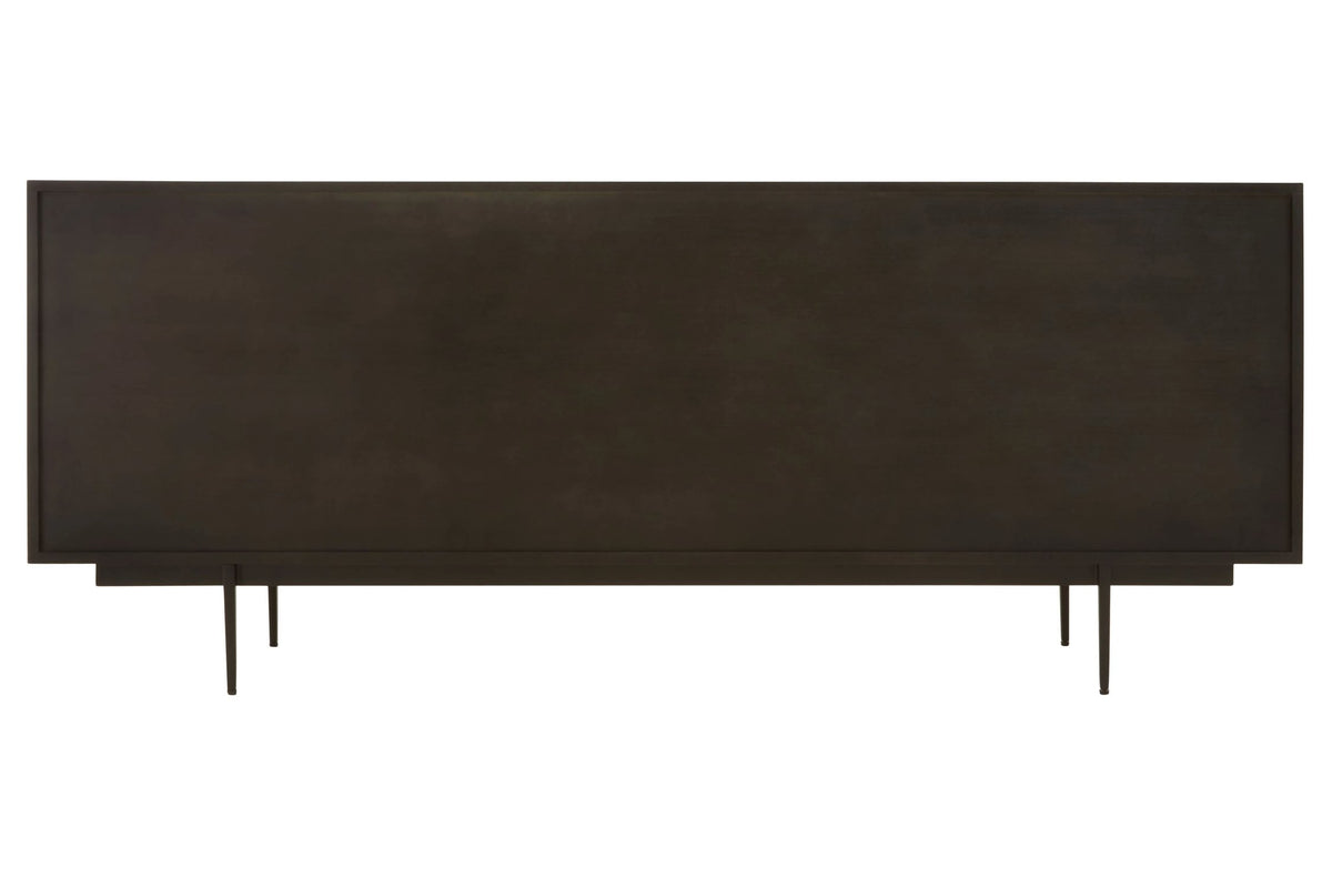 Granada Black Finish Sideboard with 4 Doors and 3 Drawers