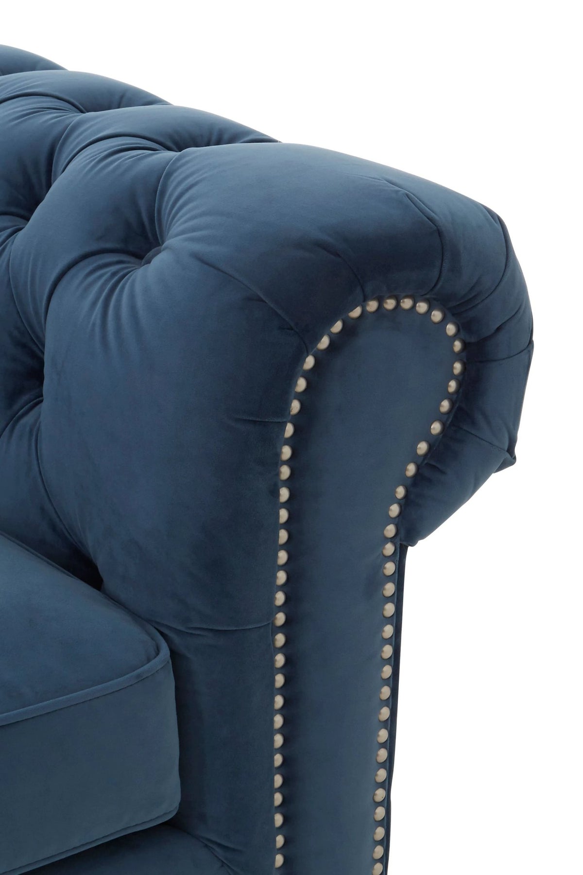 Seville Midnight Blue Velvet 3 Seater Chesterfield Sofa