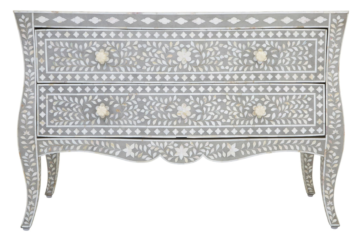 Porto Chest of 2 Drawers with Mother of Pearl Inlay