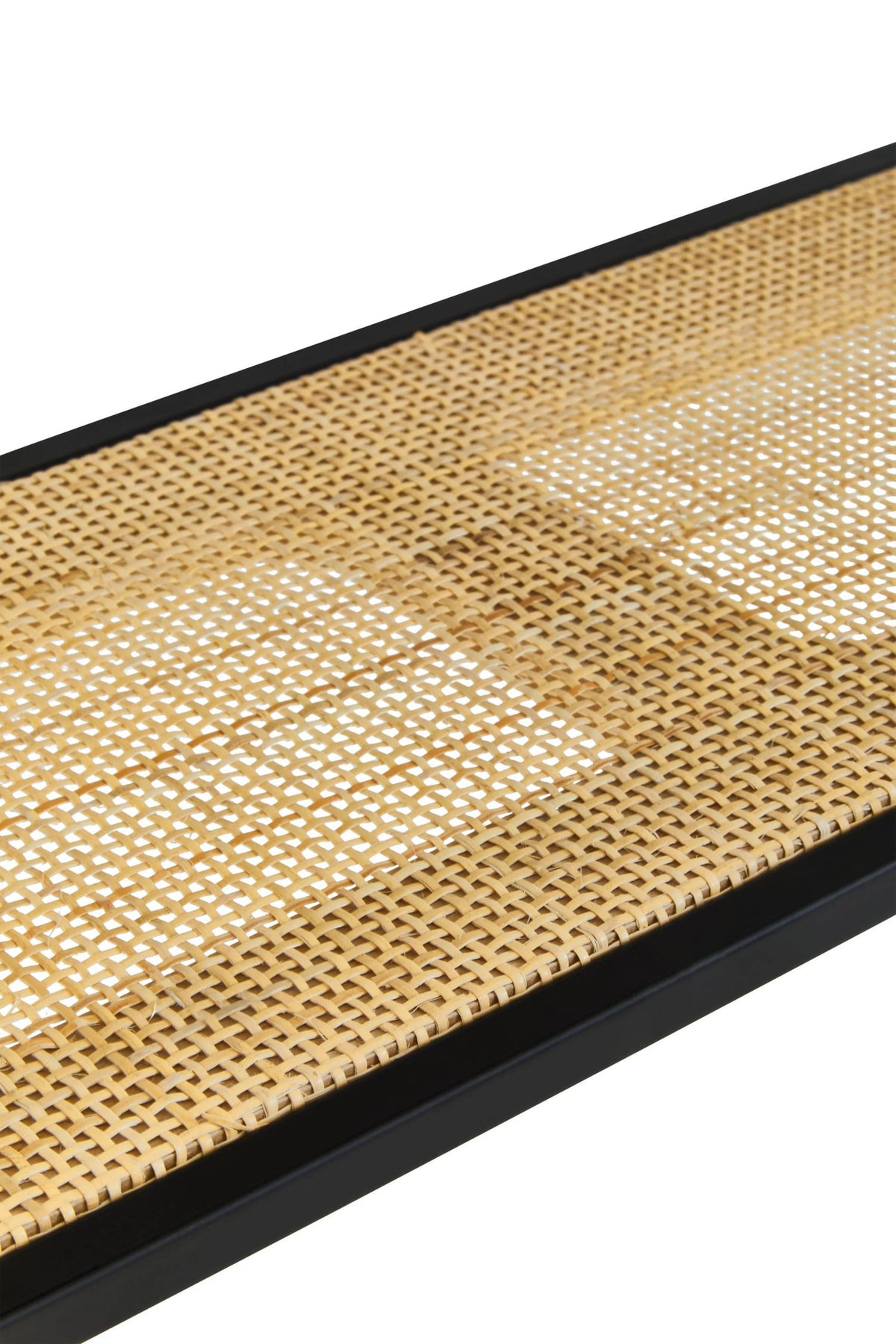 Porto Two Tier Rattan and Metal Wall Shelf