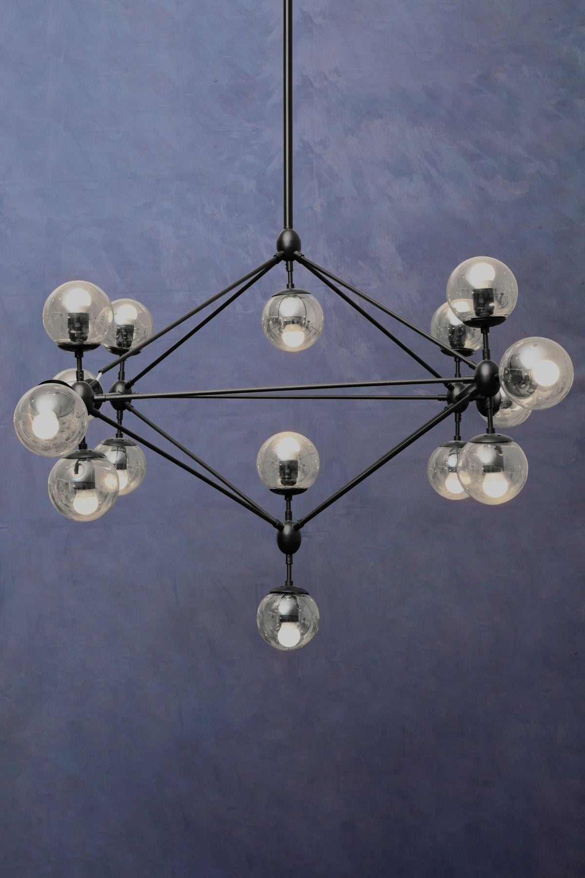 Cambridge Matte Black 15 Arm Pendant Light