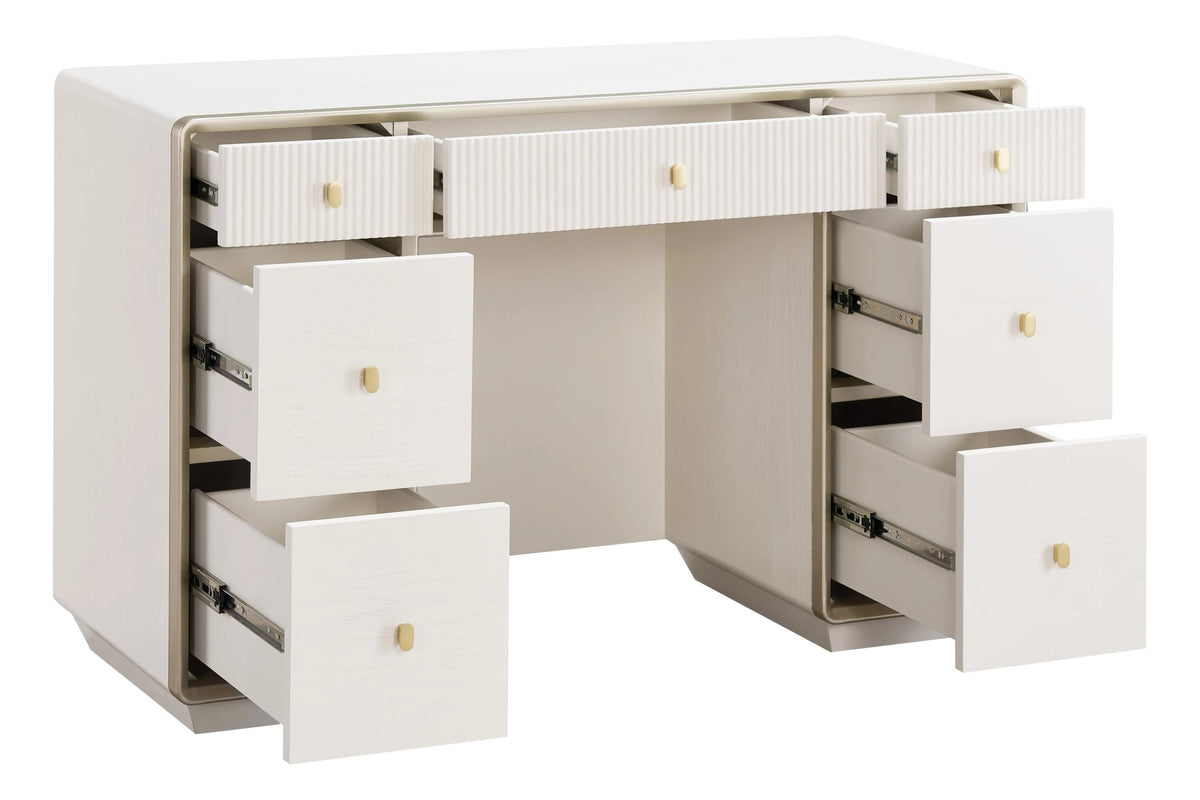 Rye Wood Veneer Seven Drawer Dressing Table