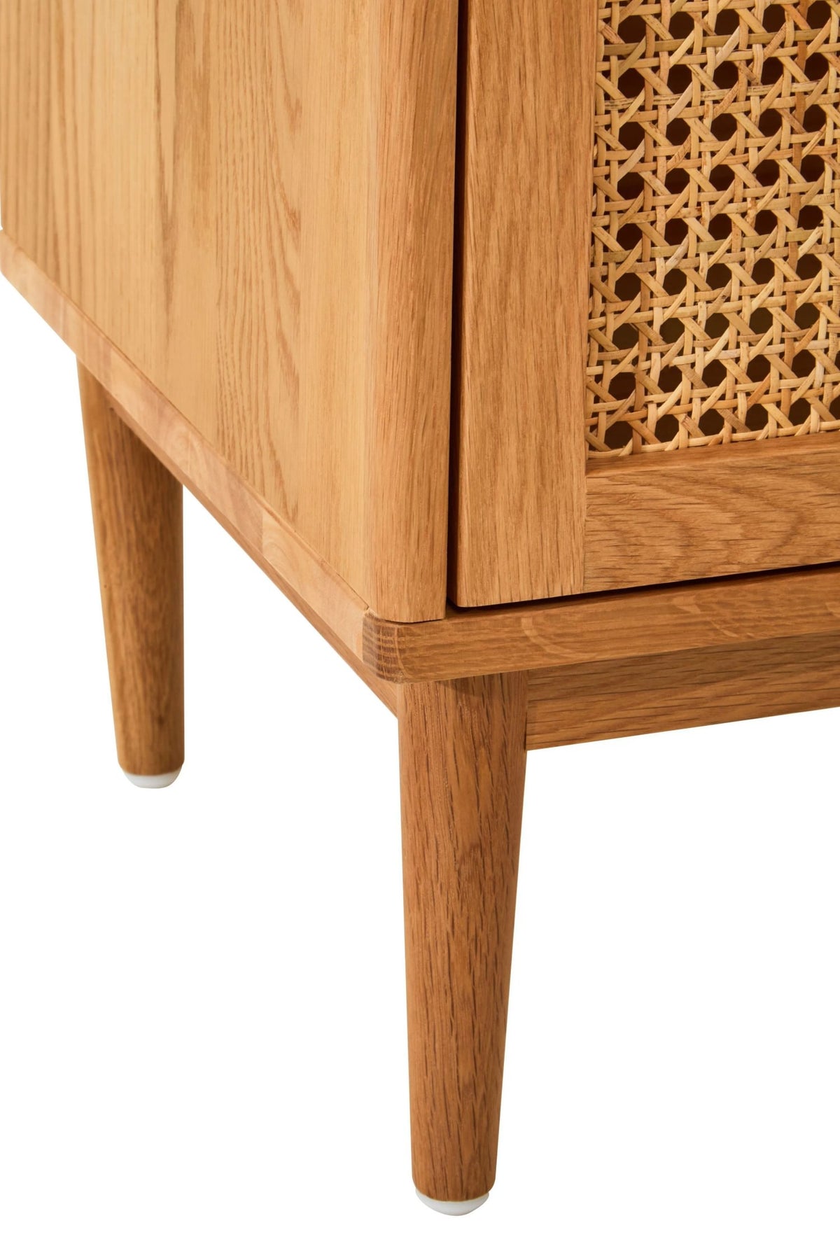 Cannes Rattan and Oak Wood Chest of Four Drawers
