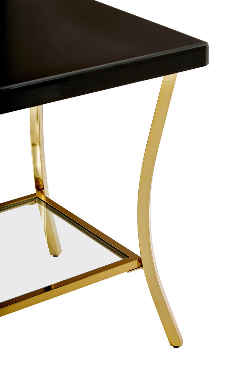 Vienna Mirror Side Table with Gold Legs