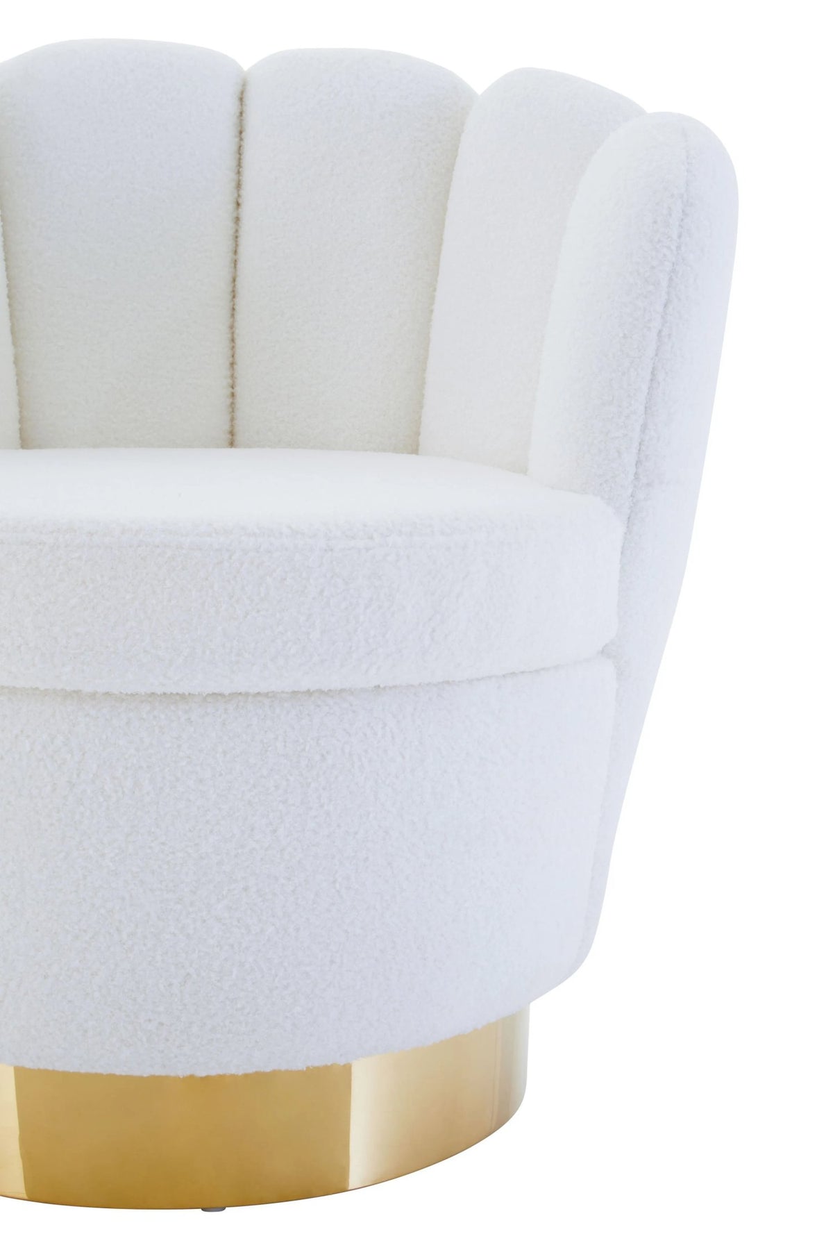 Blakeney Off White Boucle Scalloped Swivel Chair