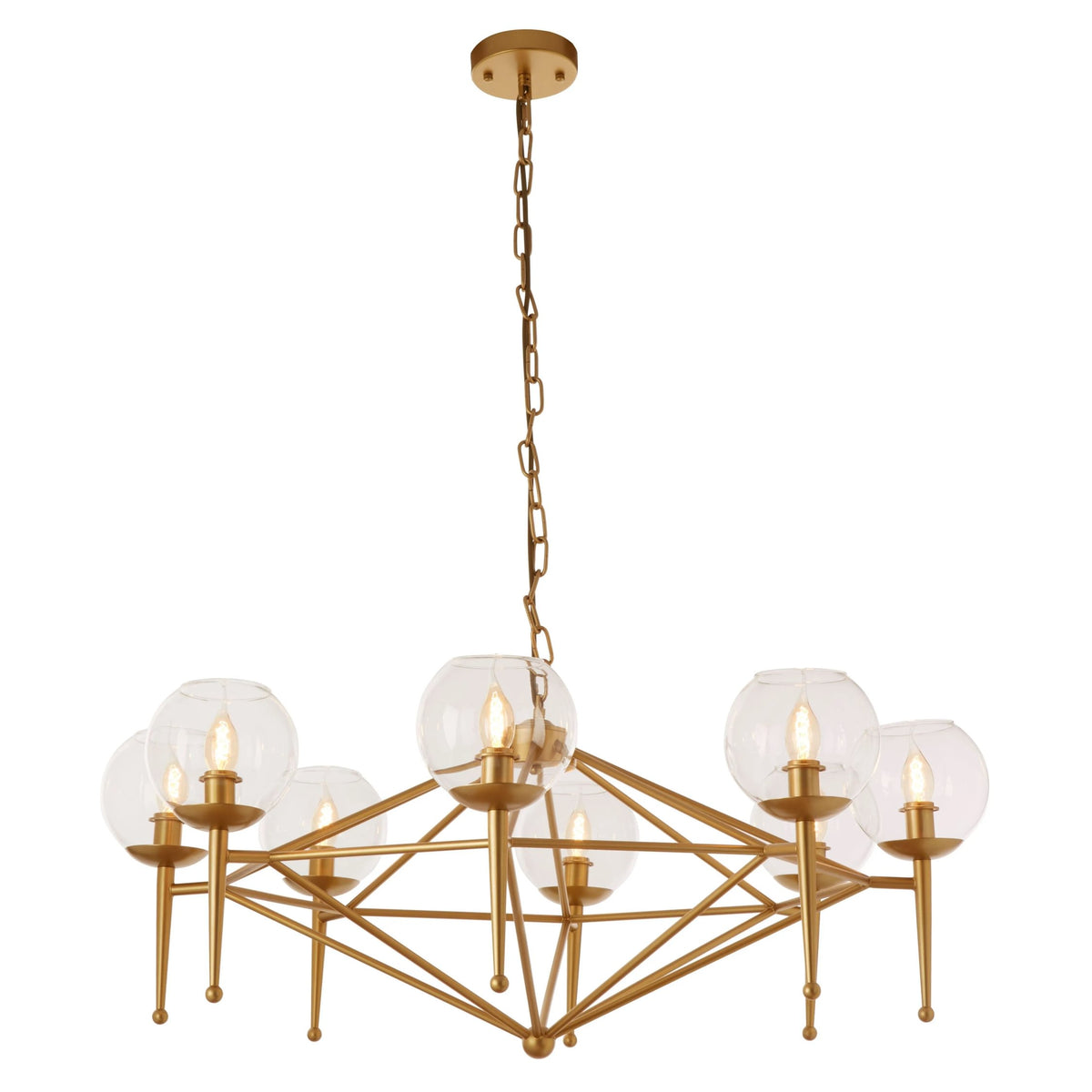Cambridge Gold 8 Arm Geo Pendant Lamp