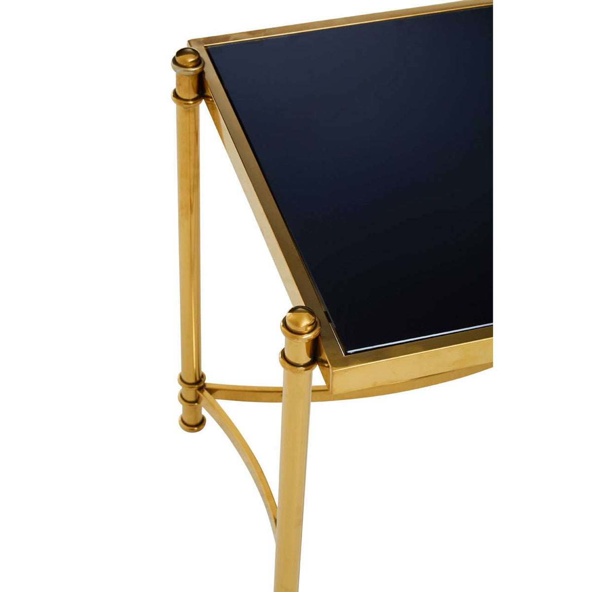 Monaco Gold Side Table with Black Glass