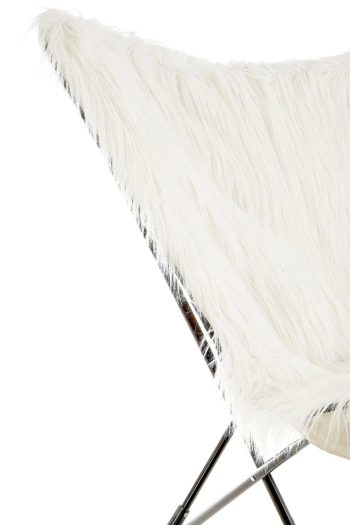 Emsworth White Faux Fur Butterfly Chair