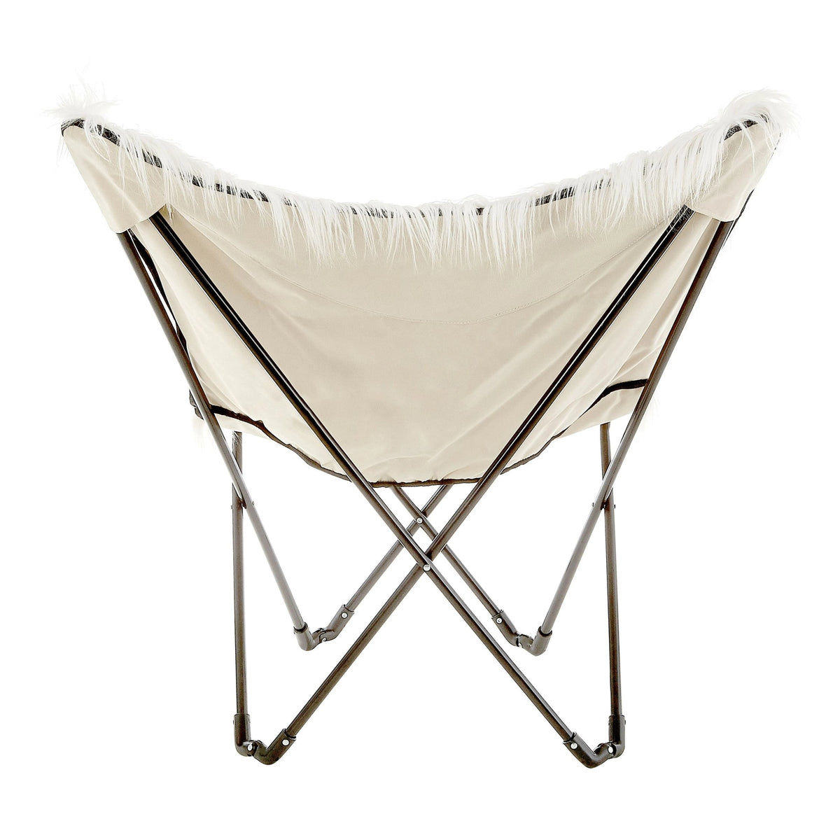 Emsworth White Faux Fur Butterfly Chair