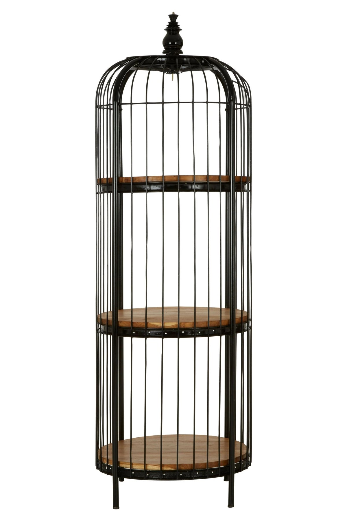 Mousehole Black Finish 3 Tier Birdcage Small Shelf Unit