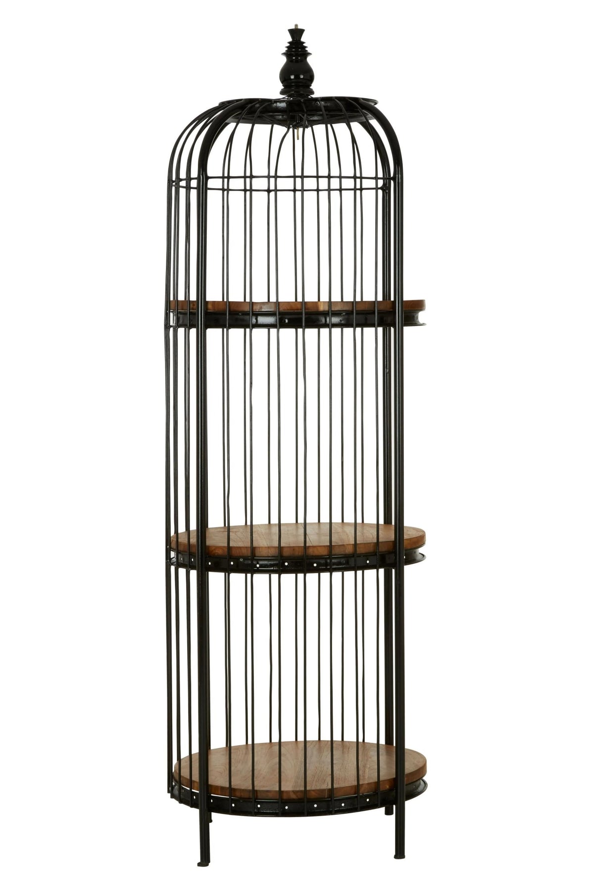 Mousehole Black Finish 3 Tier Birdcage Small Shelf Unit