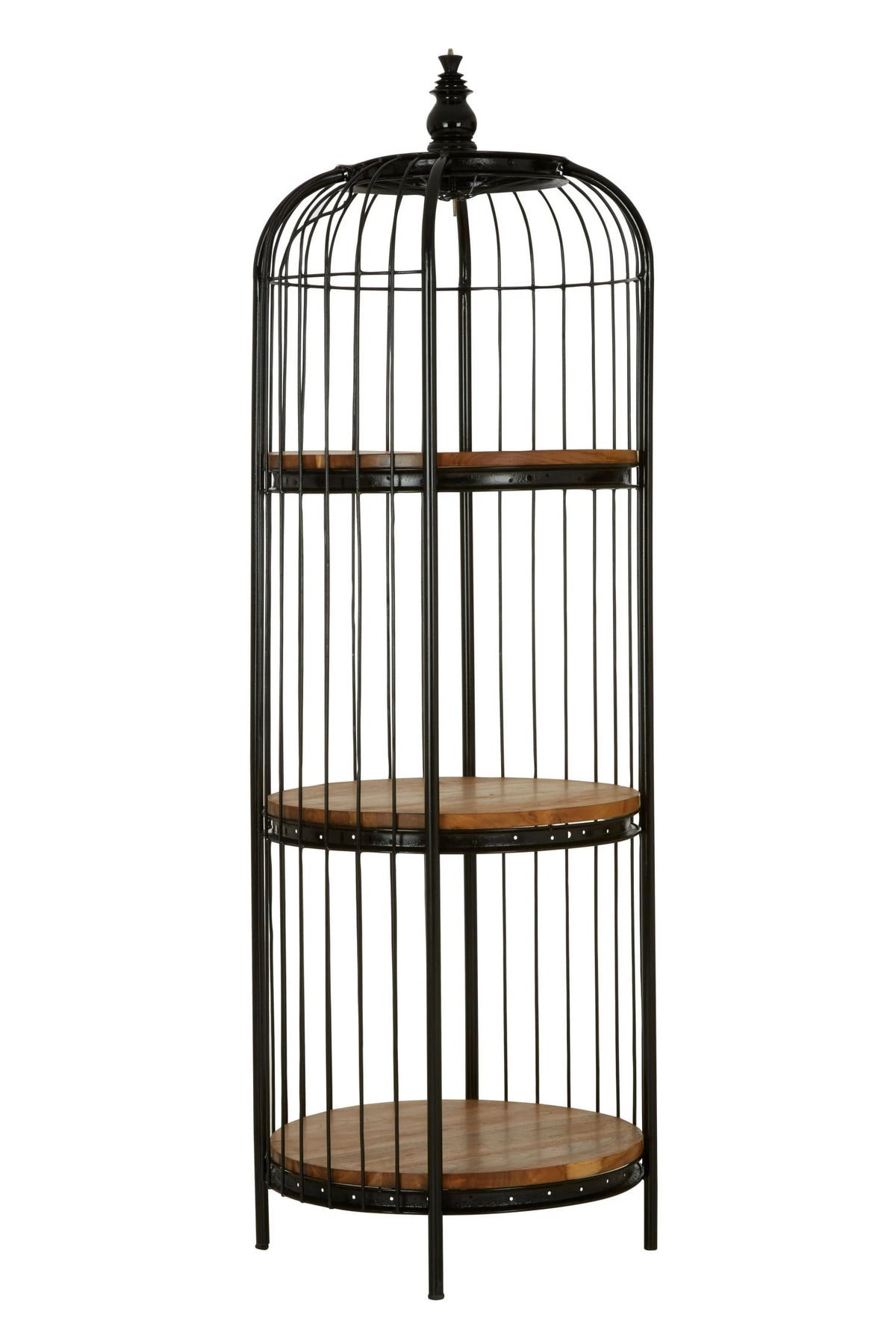 Mousehole Black Finish 3 Tier Birdcage Small Shelf Unit