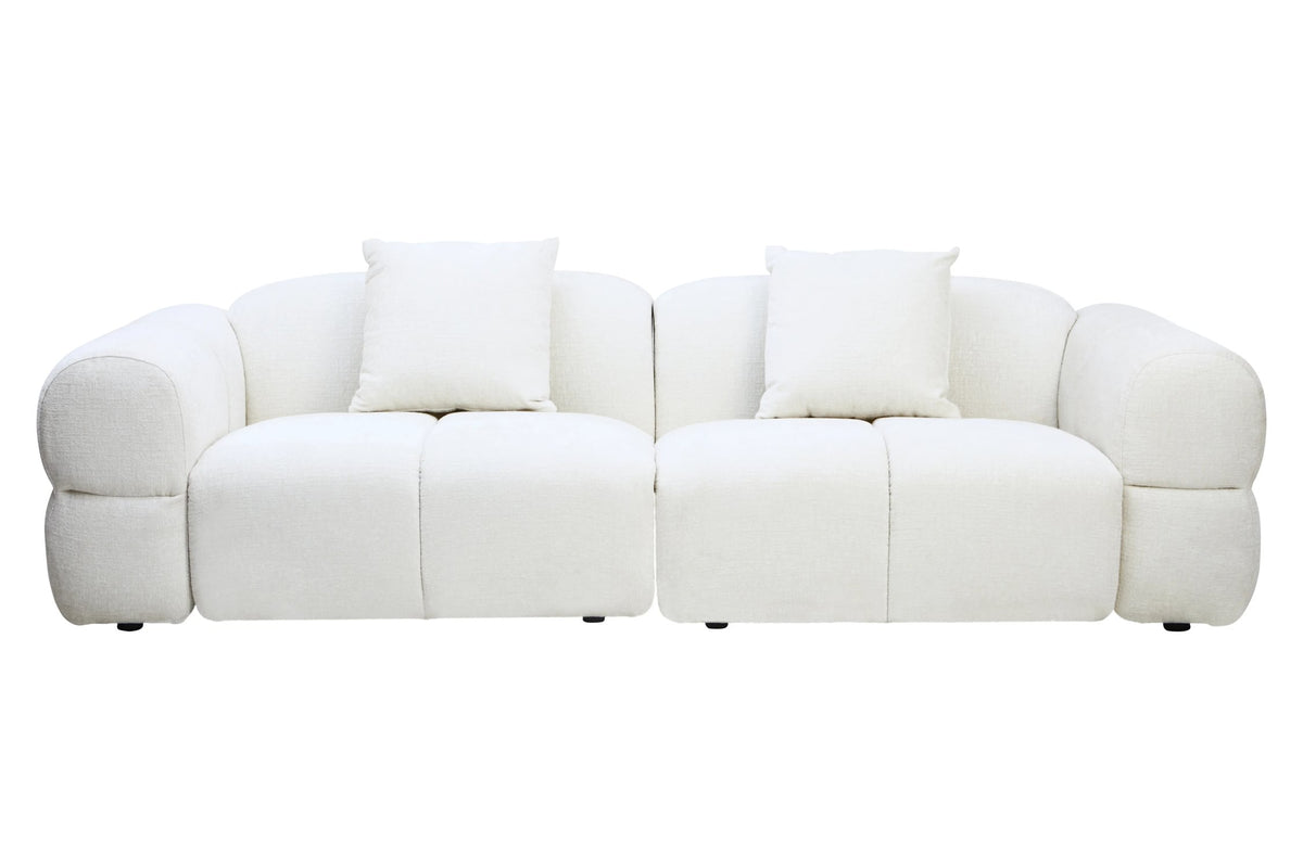 Kirkby Cream Textured Fabric Large 3 Seater Sofa