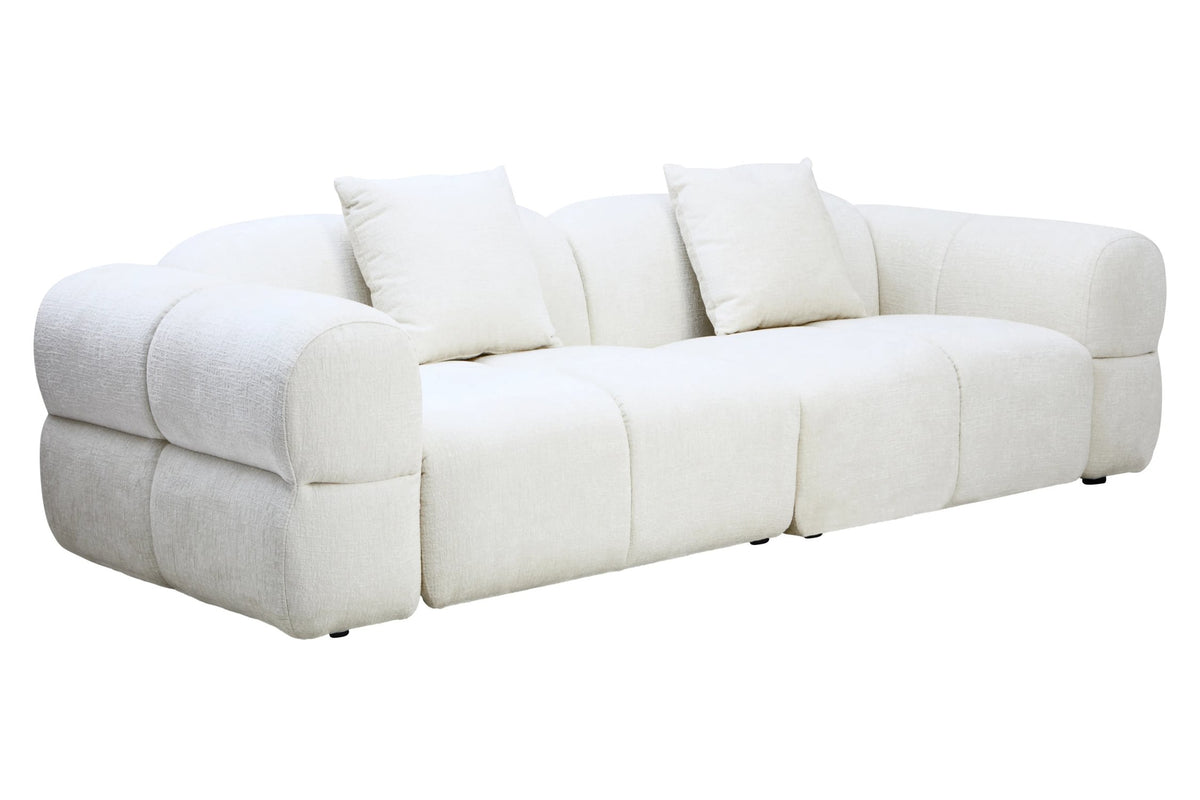 Kirkby Cream Textured Fabric Large 3 Seater Sofa