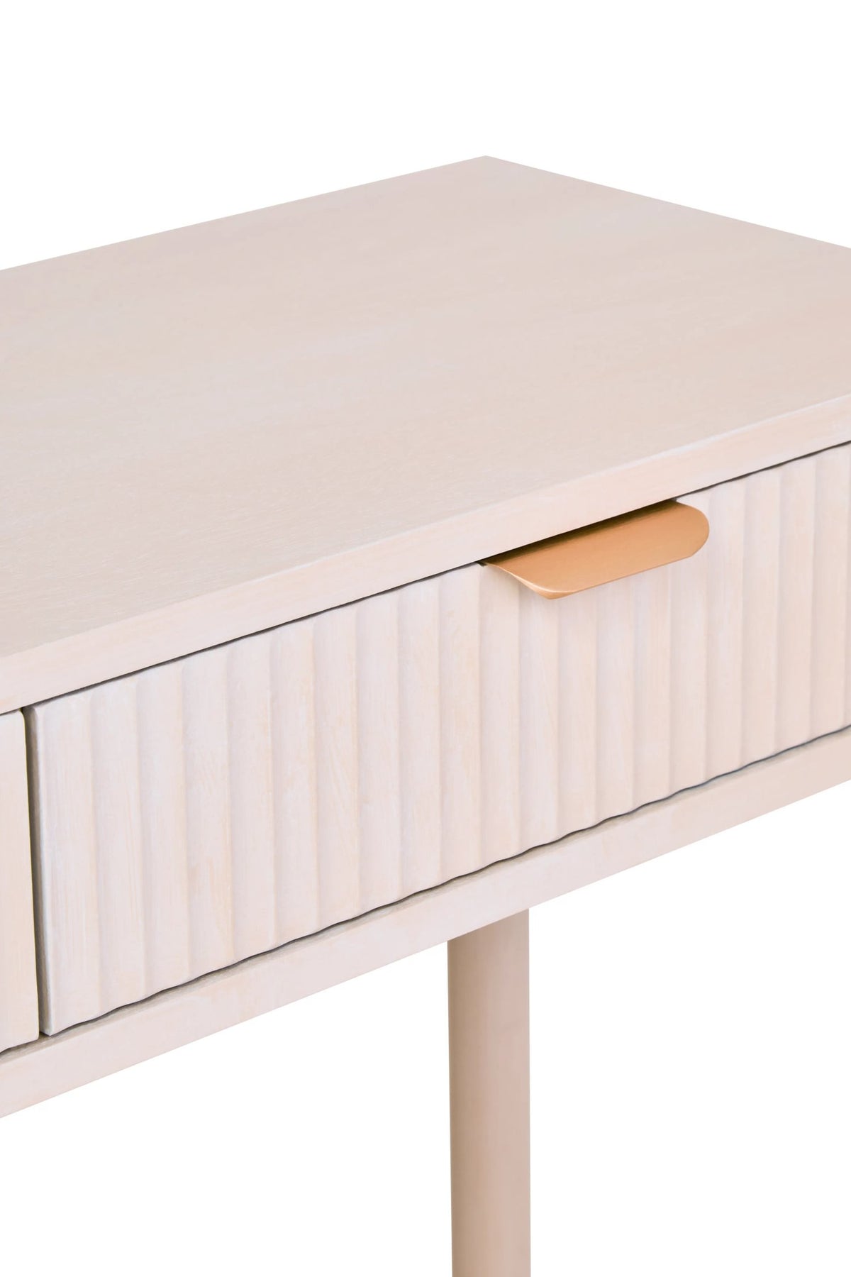 Savoy Two Drawer Reed Detail Taupe Wooden Console Table