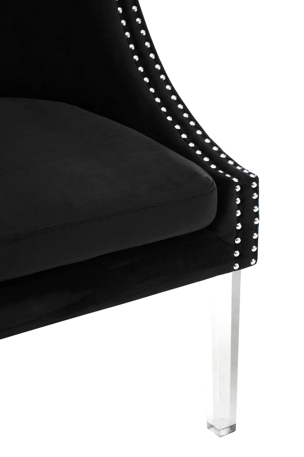 Sorrento Velvet Chair with Acrylic Legs #colour_black