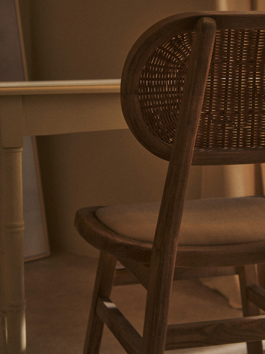 Stirling Beige Fabric and Elm Wood Dining Chair #colour_grey-wash