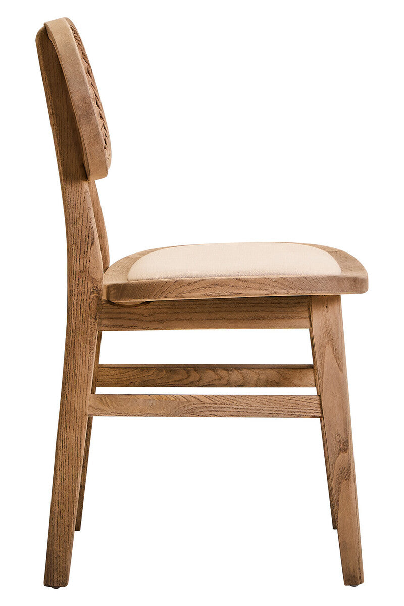 Stirling Beige Fabric and Elm Wood Dining Chair #colour_grey-wash
