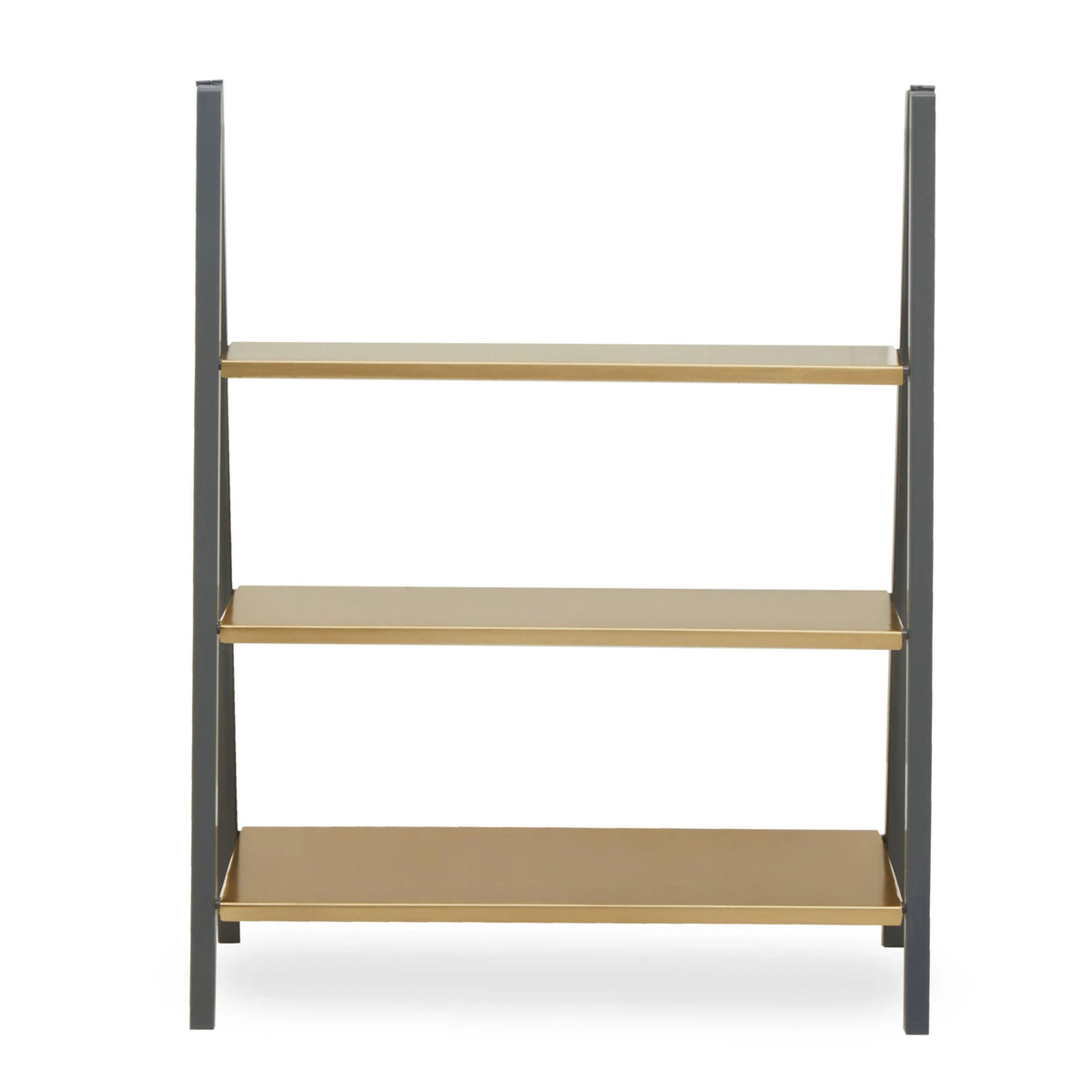 Devon Grey and Gold Finish Three Tier Ladder Shelf Unit