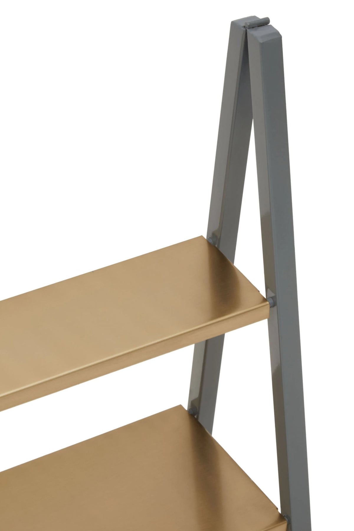 Devon Grey and Gold Finish Three Tier Ladder Shelf Unit