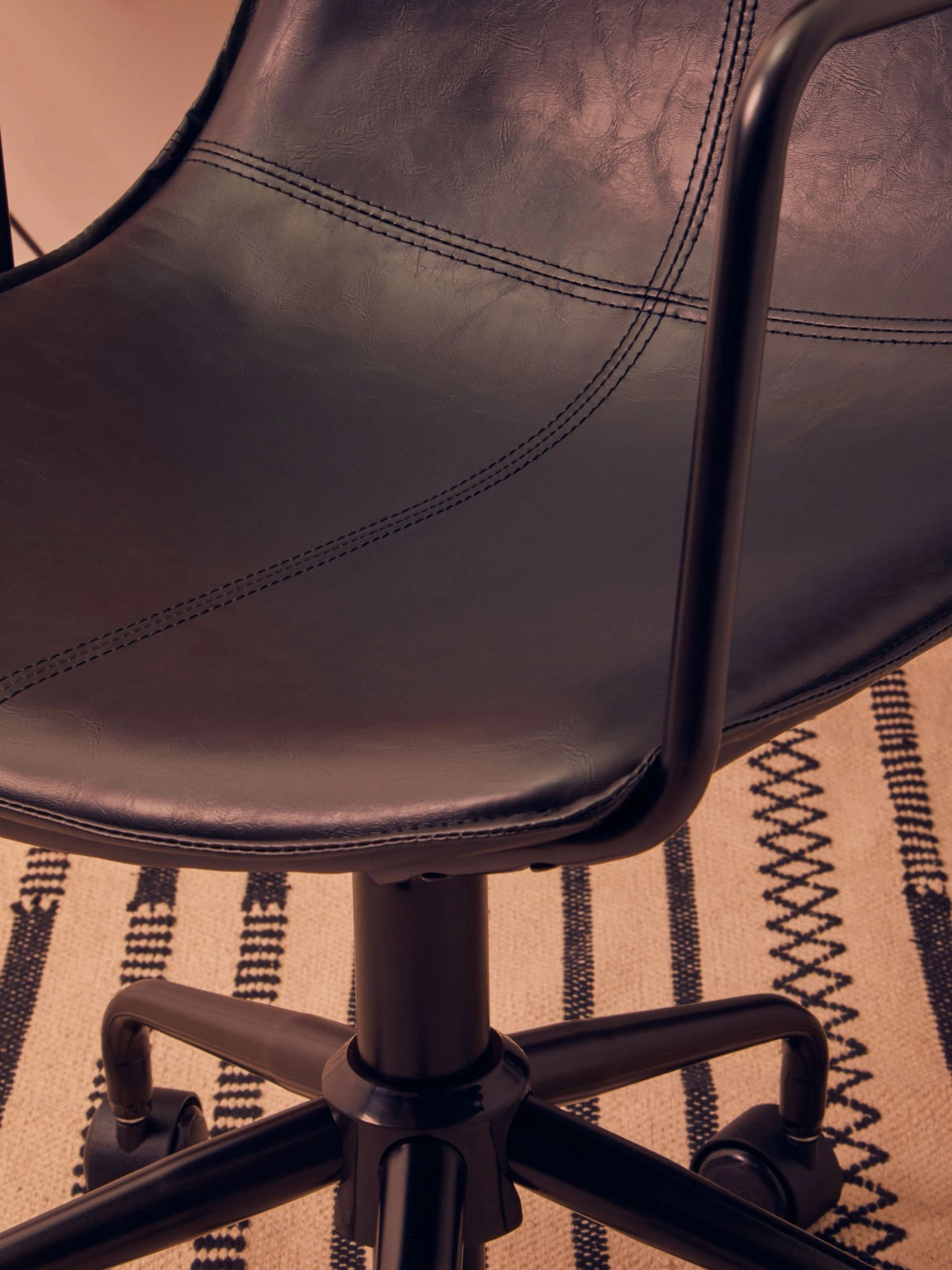 Otley Leather Effect Home Office Chair #colour_black