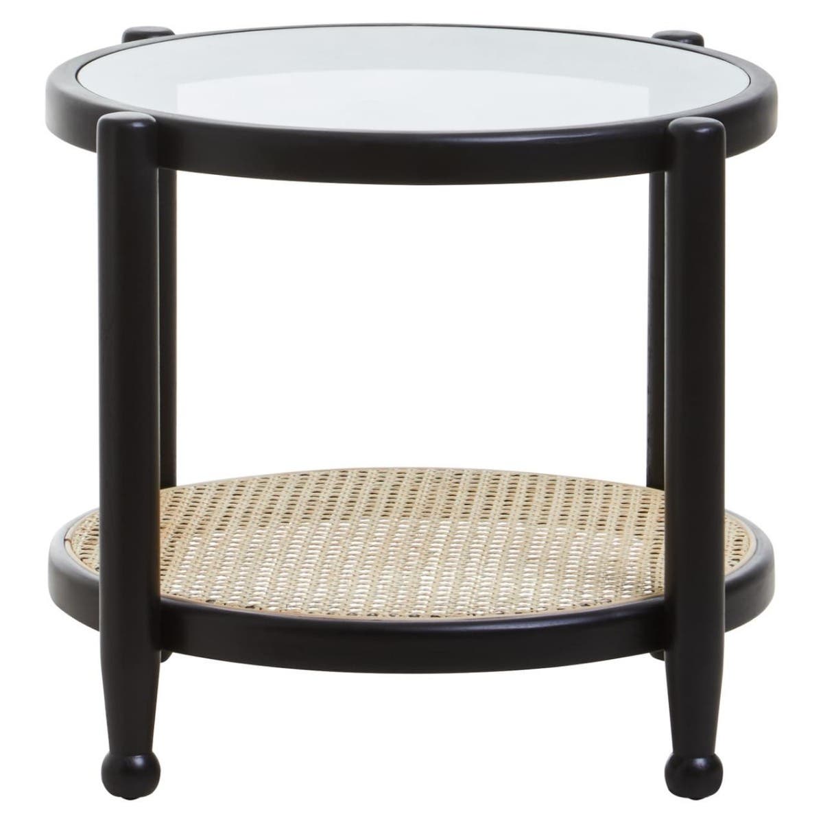 Stirling Rattan and Glass Side Table
