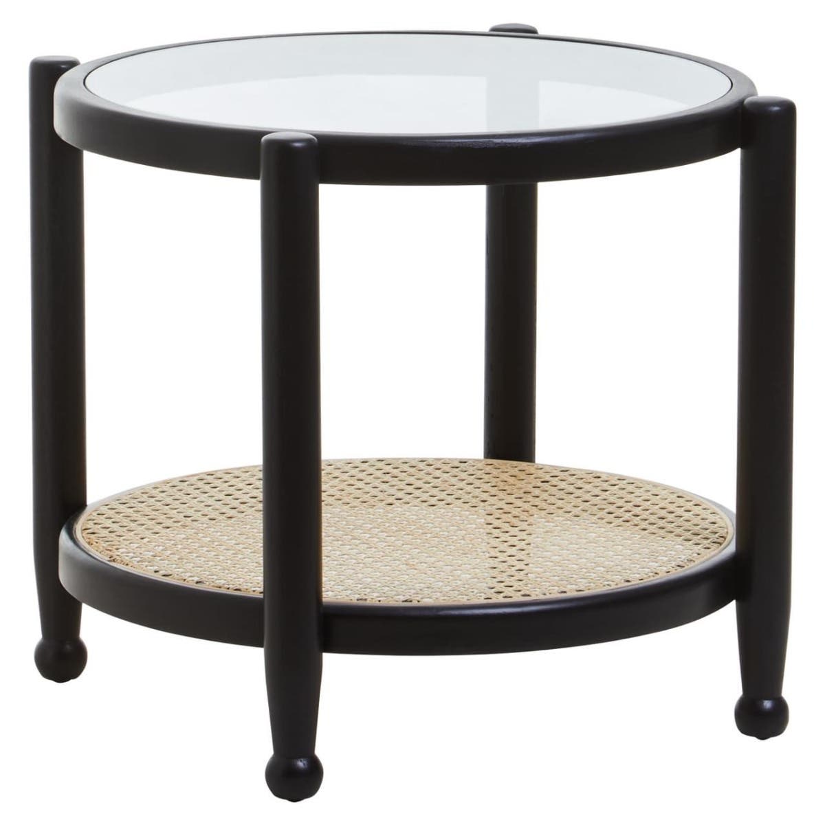 Stirling Rattan and Glass Side Table